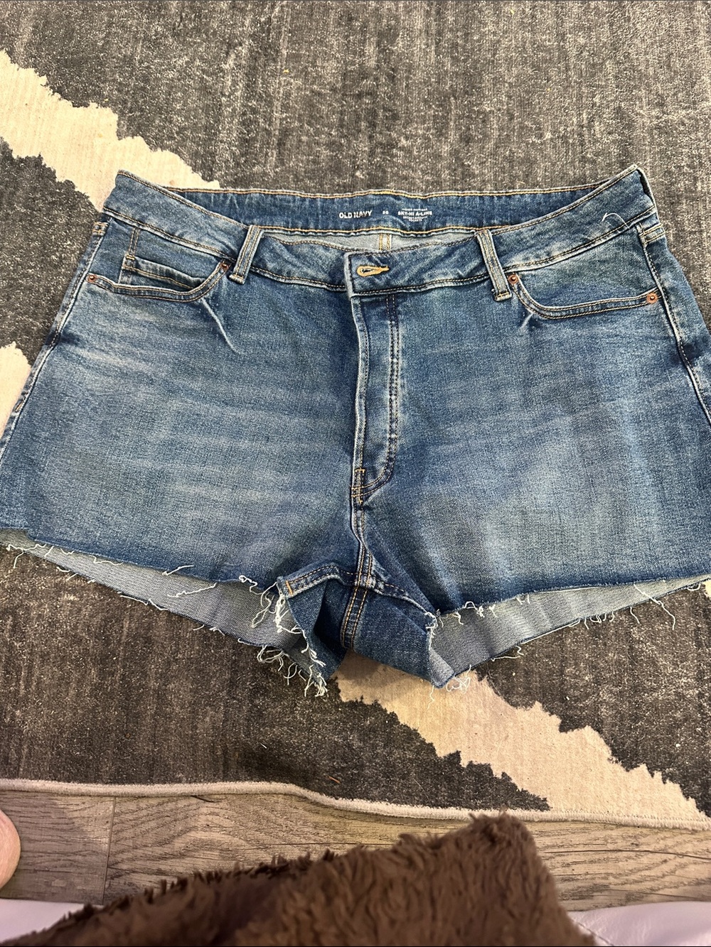 NWOT Old Navy Washed Blue Denim Frayed Hem Shorts